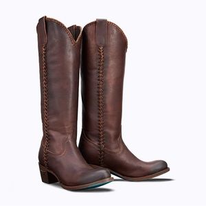Lane Women's Plain Jane PJ Dark Cognac Cowgirl Boots - Round Toe - size 9